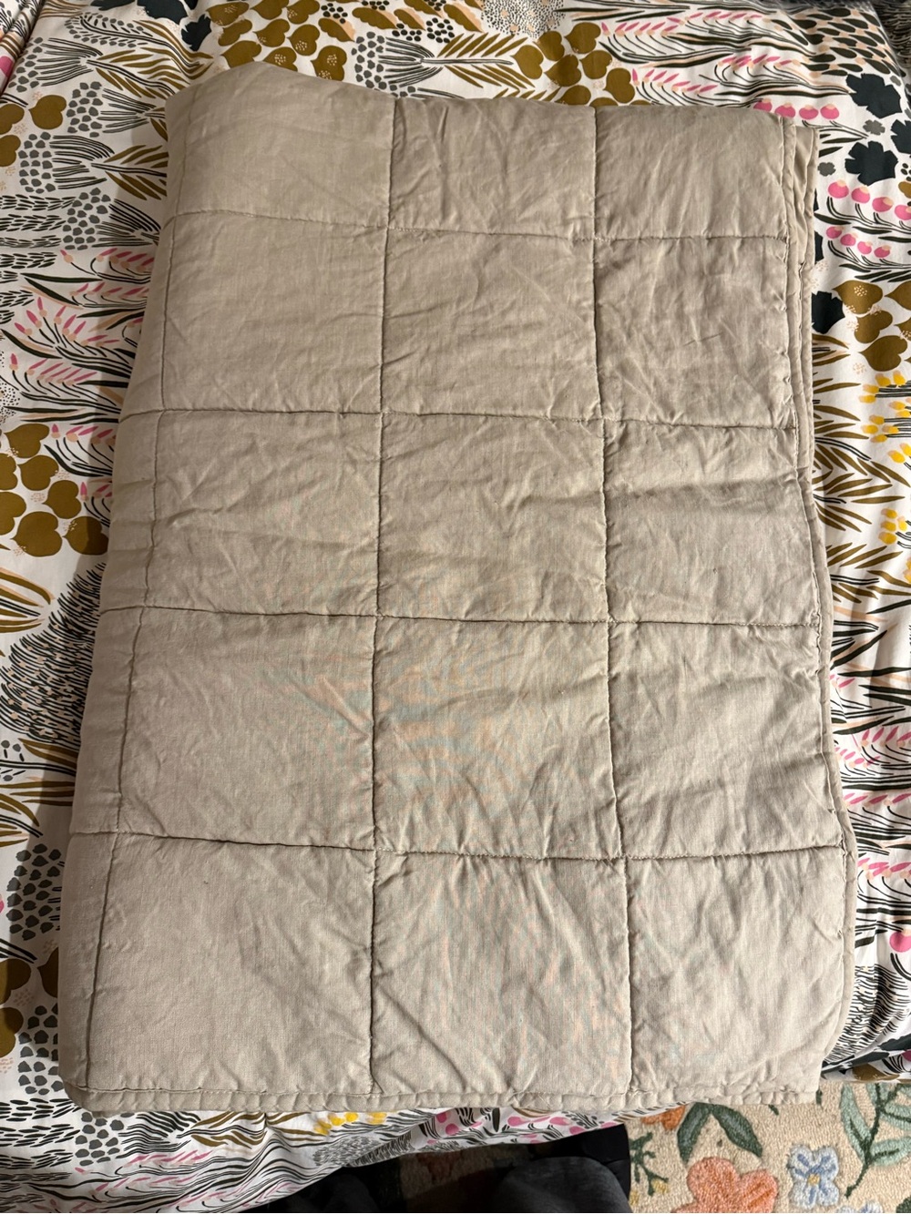 IKEA Beige Quilted Home Throw